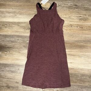 PrAna Kimble Tank Dress Medium Maroon Stretch Built-In Bra Racerback NWT
